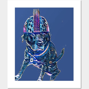 cartoon biker dog Posters and Art